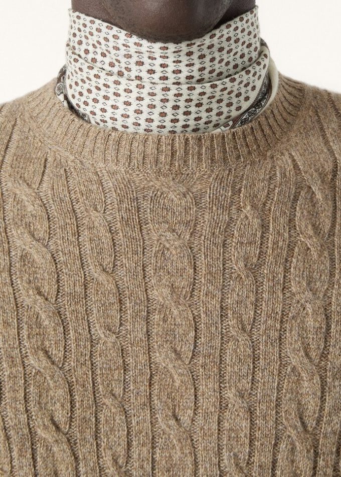 Treccia Rundhalspullover